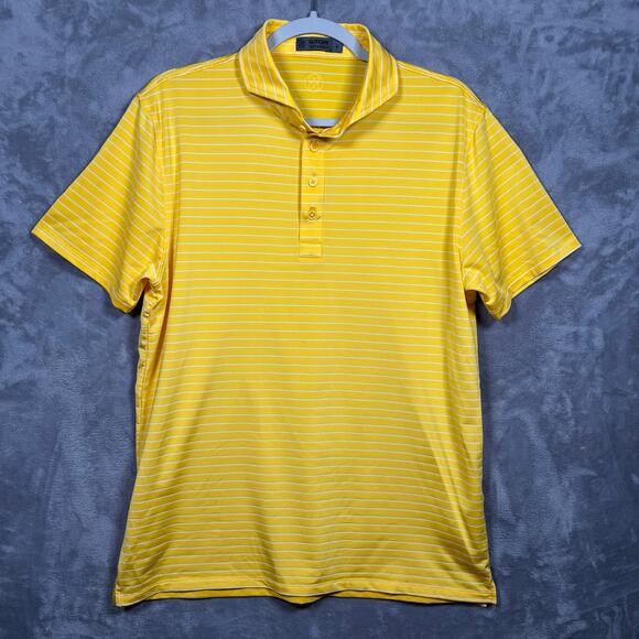 G/Fore Yellow Striped Polo Golf Shirt Men’s Large - Picture 1 of 5